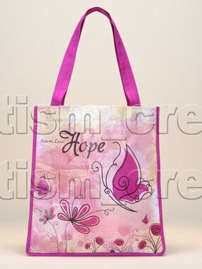 3/$12 💥♻ Breast Cancer "Never Lose Hope" Reusable Shopping Tote Bag | 4033